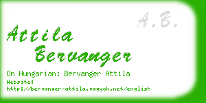 attila bervanger business card